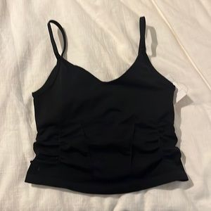 FP Ruched Crop Top cute blck- neverwarn -XS/sm fits like sm Straps adjustable